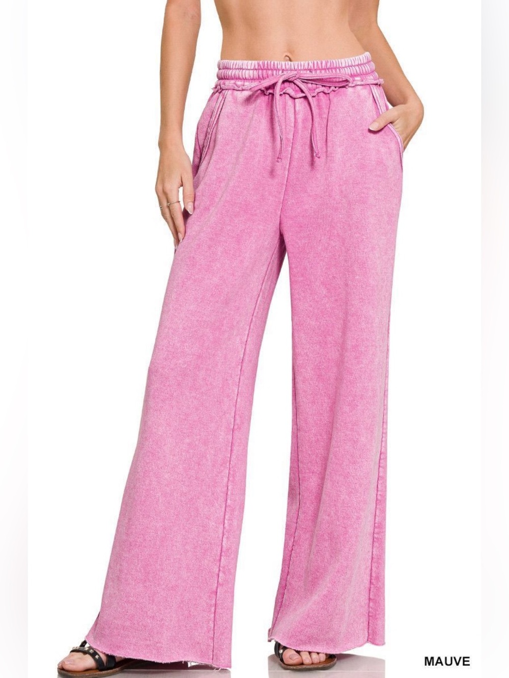 Zenana Wide-Leg Pants in Pink